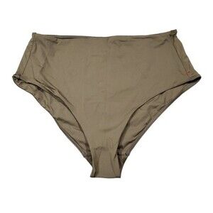 Everlane ReNew Women's The High Rise Hipster Swim Bottom Large Olive Green
